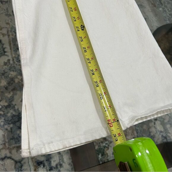 NWT Madewell Baggy Flare Jeans Front Slit Edition High Rise White Sz 31 - Picture 12 of 16